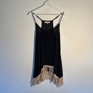 Altar'd State Black Fringed Boho Cami Top
